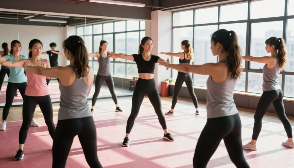 A powerful and dynamic scene illustrating a self-defense training program for women. In the foreground, a diverse group of women in professional athletic wear, focused and engaged, practice defensive techniques with purpose. The middle layer features a skilled female instructor demonstrating a key self-defense technique, showcasing strength and confidence. The background depicts a modern training facility with mirrors and mats, enhanced by natural light streaming in from large windows, creating an uplifting atmosphere. The overall mood is empowering and educational, emphasizing safety, confidence, and practical skill acquisition in self-defense. Use a slightly angled perspective to convey motion and energy, with vivid colors to inspire motivation and determination. A powerful and dynamic scene illustrating a self-defense training program for women. In the foreground, a diverse group of women in professional athletic wear, focused and engaged, practice defensive techniques with purpose. The middle layer features a skilled female instructor demonstrating a key self-defense technique, showcasing strength and confidence. The background depicts a modern training facility with mirrors and mats, enhanced by natural light streaming in from large windows, creating an uplifting atmosphere. The overall mood is empowering and educational, emphasizing safety, confidence, and practical skill acquisition in self-defense. Use a slightly angled perspective to convey motion and energy, with vivid colors to inspire motivation and determination.